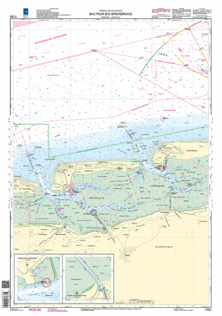 Duitse kaart 1180 - Baltrum bis Spiekeroog